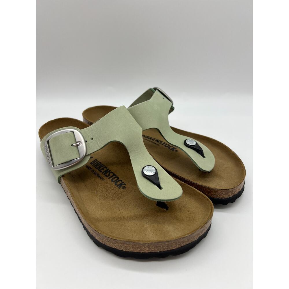 Birkenstock Gizeh Big Buckle Nubuck Leather Matcha Women's Size 9 New - Picture 11 of 16
